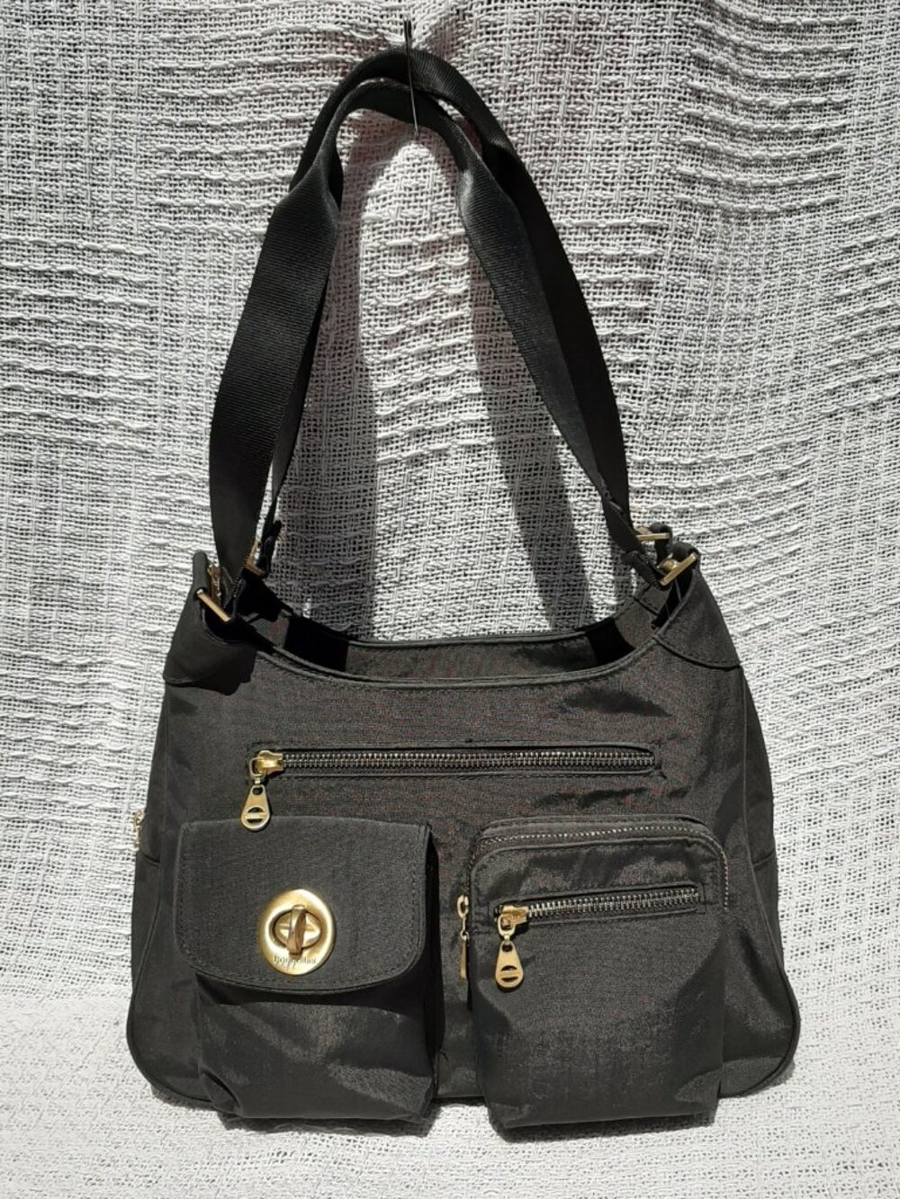 Baggallini Grey Nylon Utility Shoulder Bag 13"x8"x4"
